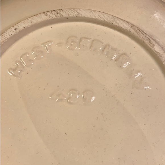 Vintage W. Germany maroon metallic striped bowl 10” - Picture 4 of 8